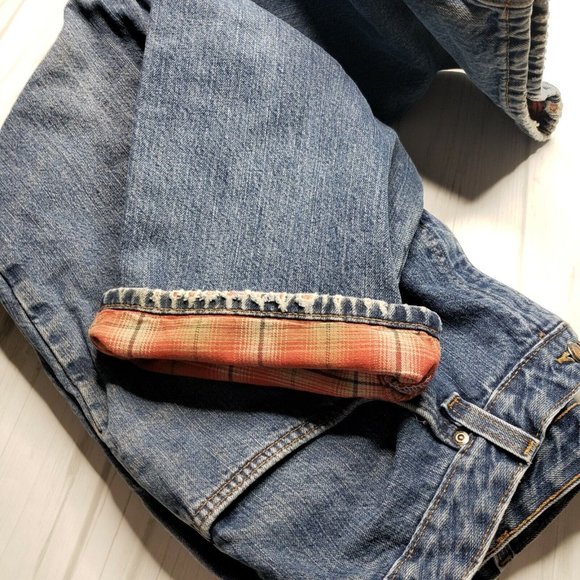 Carhartt Flannel Plaid Lined Jeans 18/30 Work Pants - Picture 9 of 11